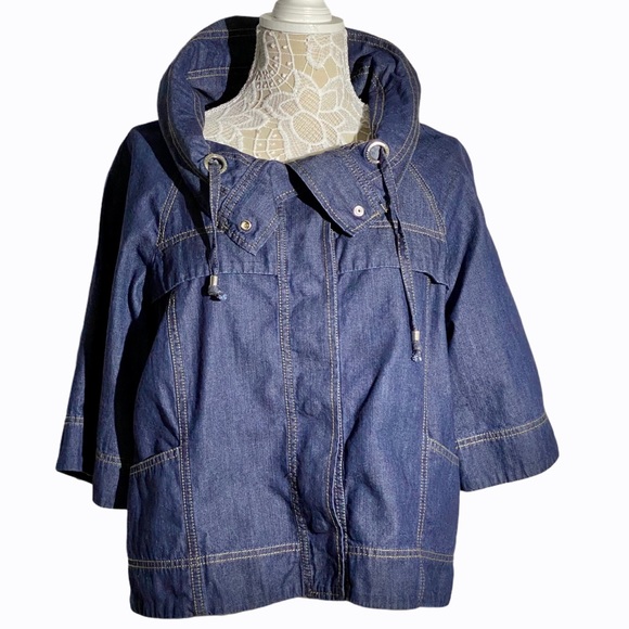 Nine West Jeans Oversized Denim Jacket 3/4 sleeve